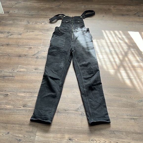 Anthropologie & OTHER STORIES Denim Overalls Organic Cotton Zip Front Pockets 4 - Picture 9 of 9